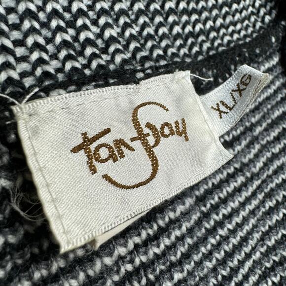 Vintage 80s 90s Plaid Gray Black White Sweater Vest  Size XL - Picture 7 of 8